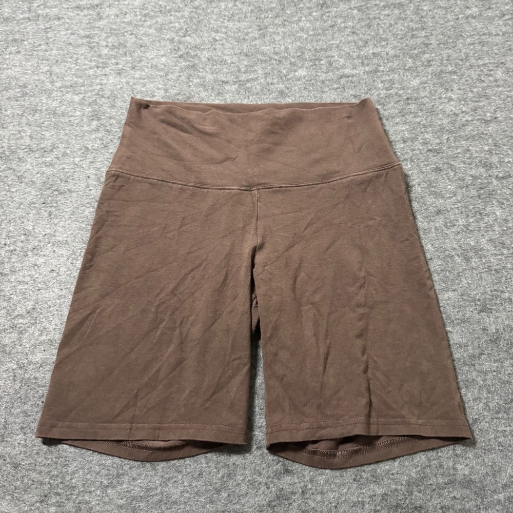 Tna Aritzia High Waisted Biker Shorts Brown Cotton Blend Athletic Yoga Size M